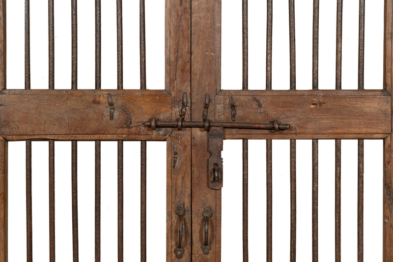 Biscottini Porta portone in legno massello e ferro da interno o da esterno vecchia e antica medievale scorrevole