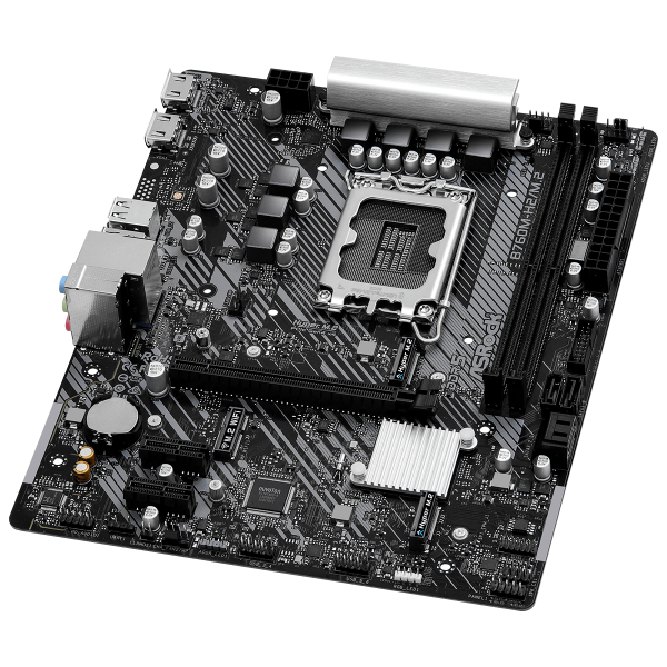ASRock B760M-H/M.2 - Motherboard - micro ATX - LGA1700-Sockel - B760 Chipsatz - USB-C 3.2 Gen 1, USB 3.2 Gen 1 - Gigabit LAN - Onboard-Grafik (CPU erforderlich)
