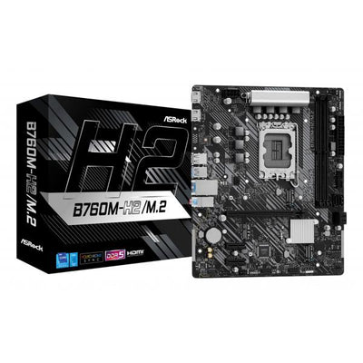 ASRock B760M-H/M.2 - Motherboard - micro ATX - LGA1700-Sockel - B760 Chipsatz - USB-C 3.2 Gen 1, USB 3.2 Gen 1 - Gigabit LAN - Onboard-Grafik (CPU erforderlich)