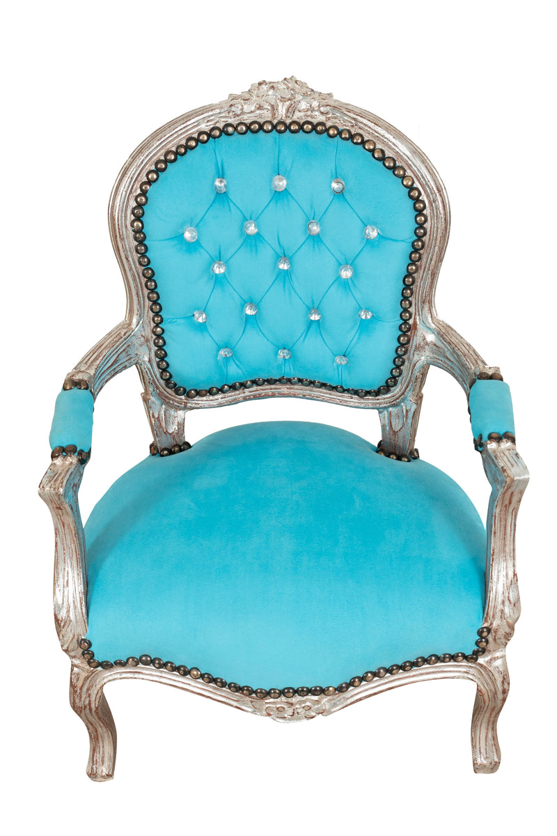 Biscottini POLTRONA DA BAMBINO STILE FRANCESE LUIGI XVI IN LEGNO MASSELLO DI FAGGIO Sedia