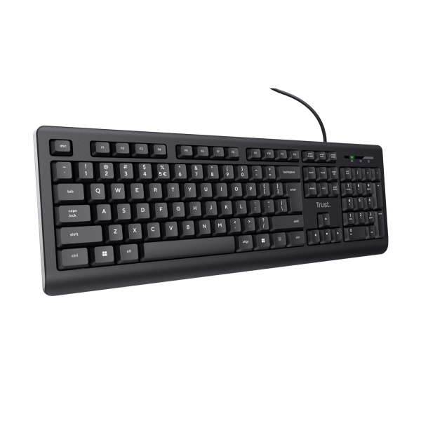 Tastiera Integrale Trust Basic - Tasti silenziosi - USB - Nero