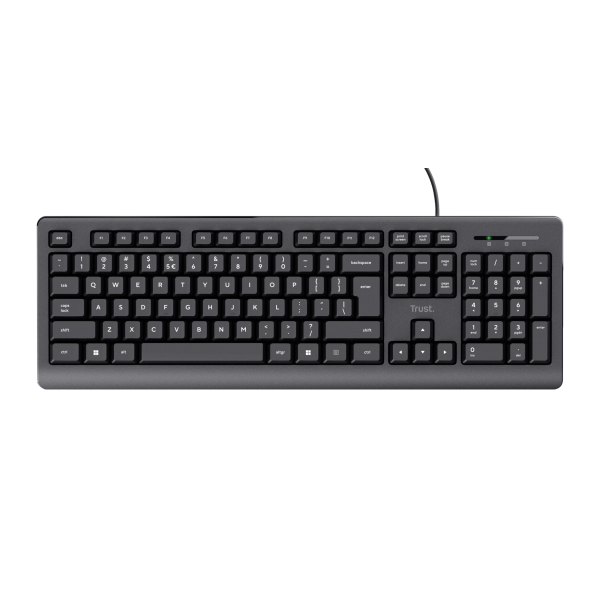Tastiera Integrale Trust Basic - Tasti silenziosi - USB - Nero
