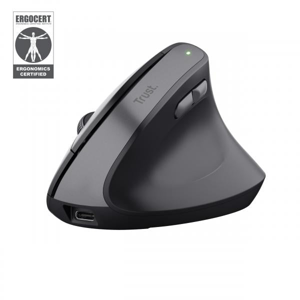 Mouse wireless Ergonomico Trust Bayo II - Mano destra - Verticale - RF Wireless - Ottico - 2400 DPI