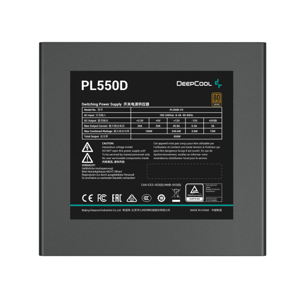 ALIM. DEEPCOOL 550W BRONZE 80 P. ATX 3.0