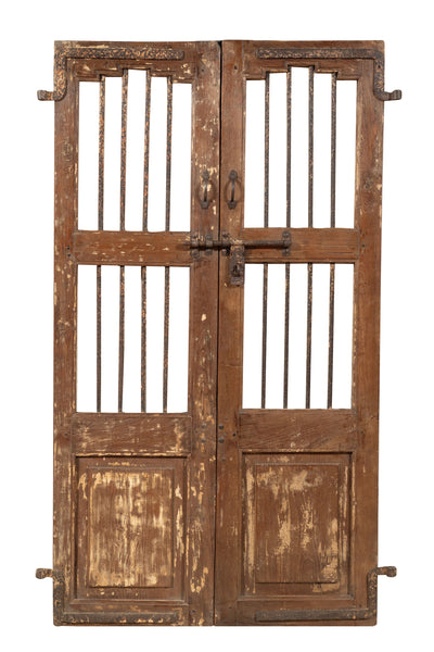 Biscottini Porta portone in legno massello e ferro da interno o da esterno vecchia e antica medievale scorrevole