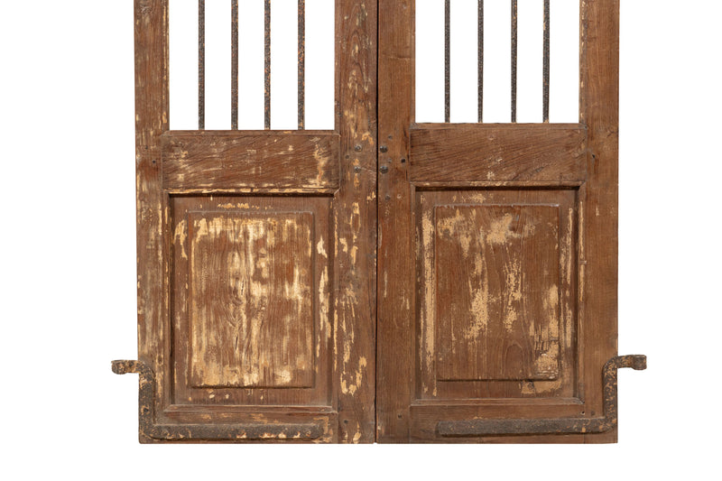 Biscottini Porta portone in legno massello e ferro da interno o da esterno vecchia e antica medievale scorrevole