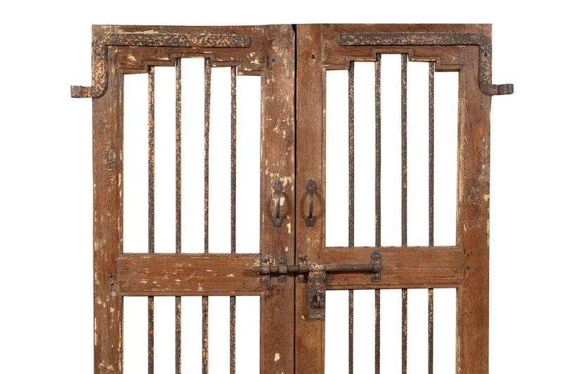 Biscottini Porta portone in legno massello e ferro da interno o da esterno vecchia e antica medievale scorrevole