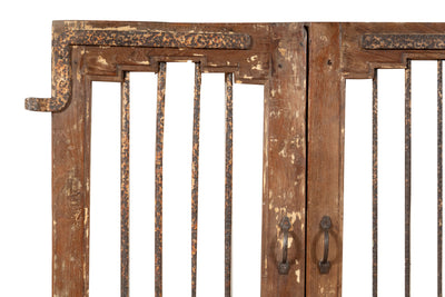 Biscottini Porta portone in legno massello e ferro da interno o da esterno vecchia e antica medievale scorrevole
