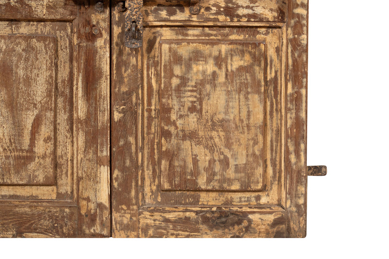 Biscottini Porta portone in legno massello e ferro da interno o da esterno vecchia e antica medievale scorrevole