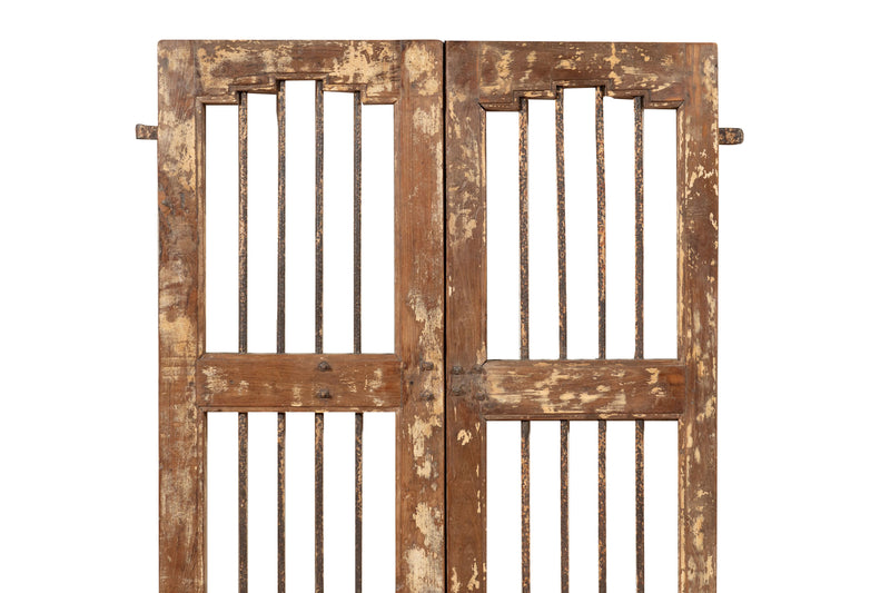Biscottini Porta portone in legno massello e ferro da interno o da esterno vecchia e antica medievale scorrevole