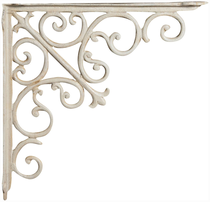 Biscottini Mensola a muro in ghisa L39xP5xH39 cm finitura bianca anticata Reggi realizzata