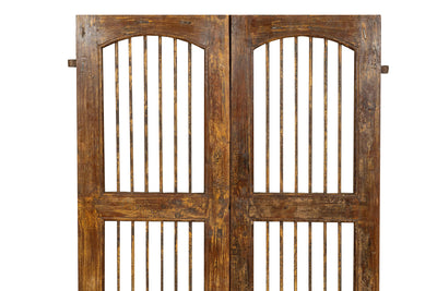 Biscottini Porta portone in legno massello e ferro da interno o da esterno vecchia e antica medievale scorrevole