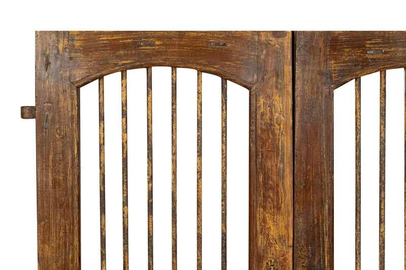 Biscottini Porta portone in legno massello e ferro da interno o da esterno vecchia e antica medievale scorrevole