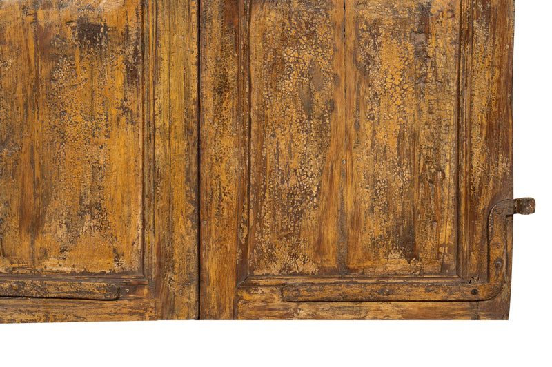 Biscottini Porta portone in legno massello e ferro da interno o da esterno vecchia e antica medievale scorrevole