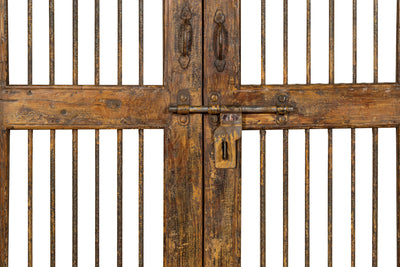 Biscottini Porta portone in legno massello e ferro da interno o da esterno vecchia e antica medievale scorrevole