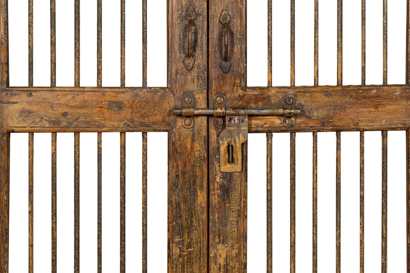 Biscottini Porta portone in legno massello e ferro da interno o da esterno vecchia e antica medievale scorrevole