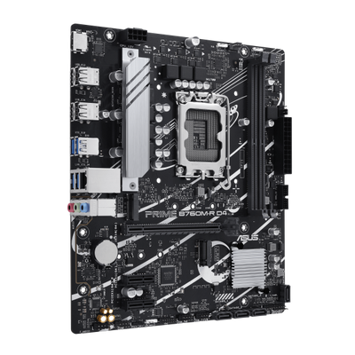 Scheda madre Asus Prime B760M-R D4 - Supporto processori Intel Socket 1700 12a, 13a e 14a Gen Intel Core - Ram 2x DDR4 - Hdmi - RAID 0,1,5,10 - 8x Usb3.2 / 2x Usb2.0 - GLan - Audio HD - Micro-ATX