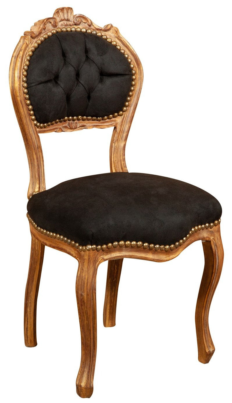 Biscottini Sedia stile francese Luigi XVI in legno massello di faggio poltroncina XVI,