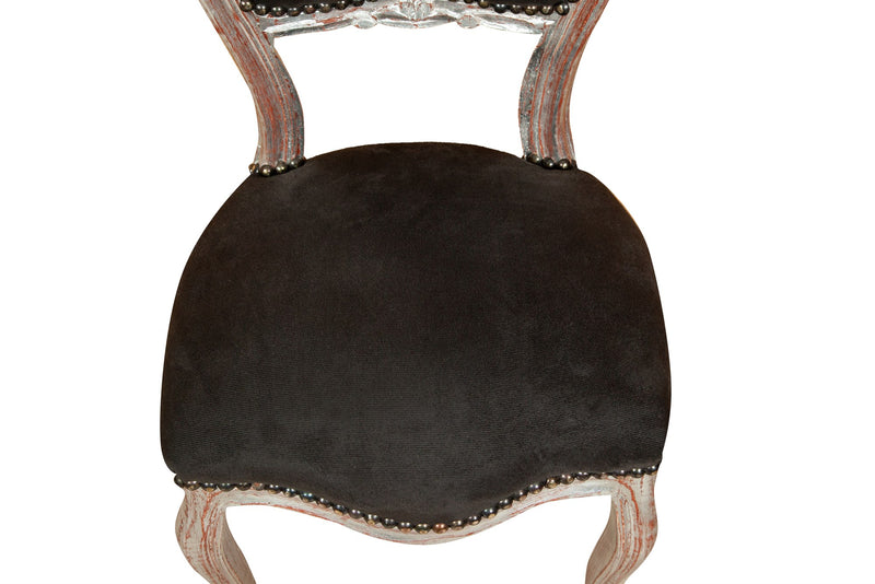 Biscottini Sedia stile francese Luigi XVI in legno massello di faggio poltroncina XVI,