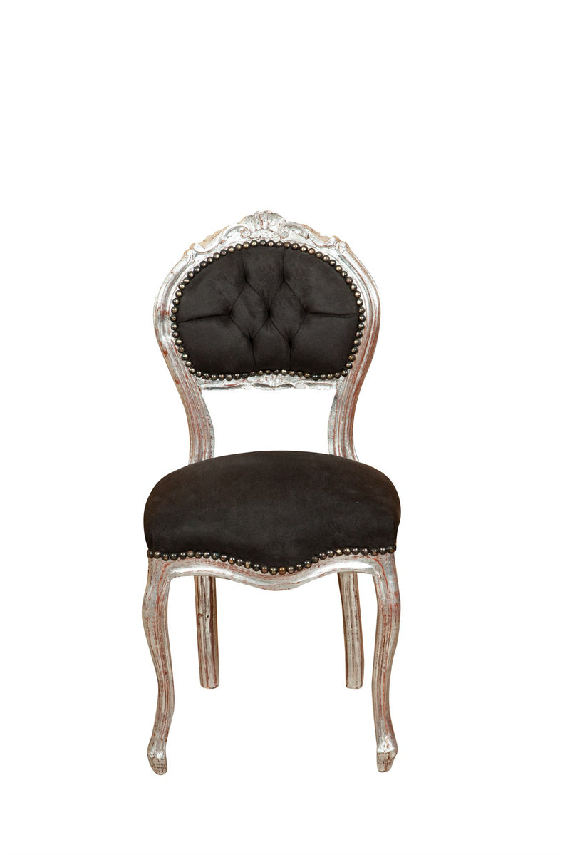 Biscottini Sedia stile francese Luigi XVI in legno massello di faggio poltroncina XVI,