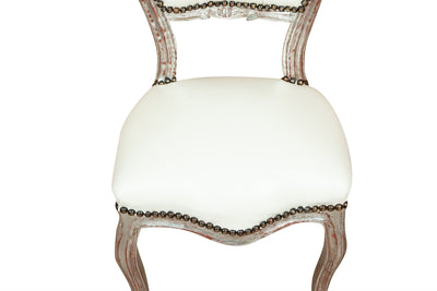 Biscottini Sedia stile francese Luigi XVI in legno massello di faggio poltroncina XVI,