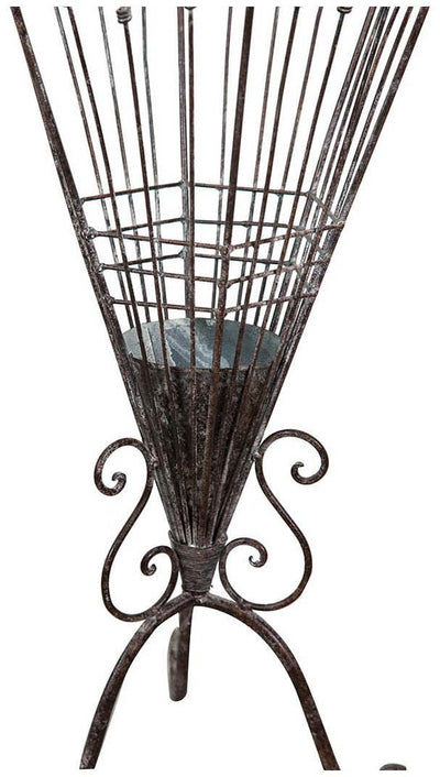 Biscottini Portaombrelli in ferro battuto finitura ruggine anticata L32xPR32xH83 cm