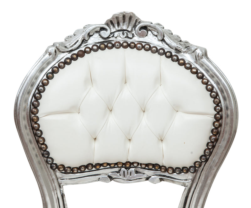 Biscottini Sedia stile francese Luigi XVI in legno massello di faggio poltroncina XVI,