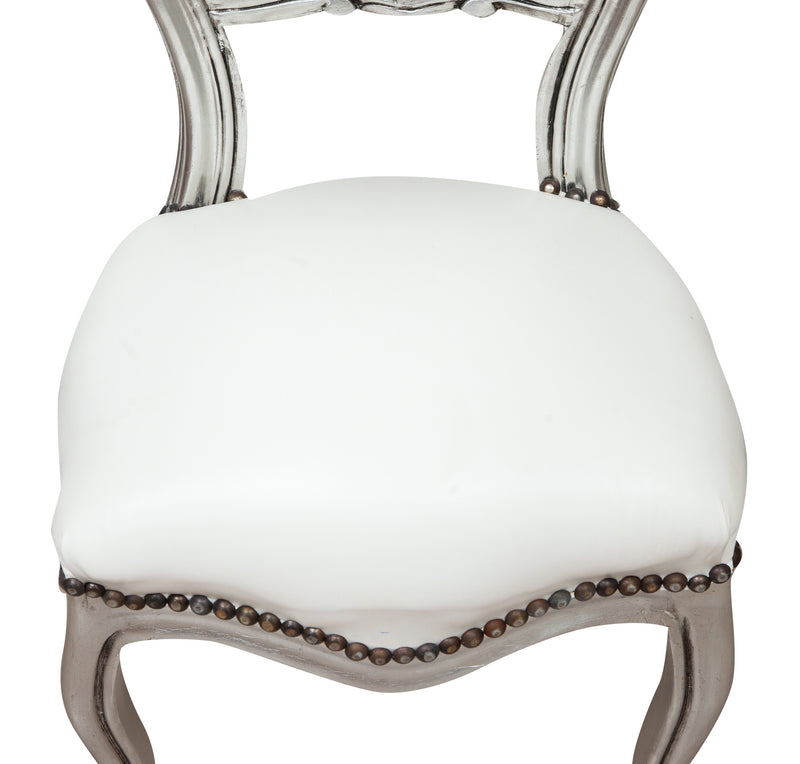 Biscottini Sedia stile francese Luigi XVI in legno massello di faggio poltroncina XVI,