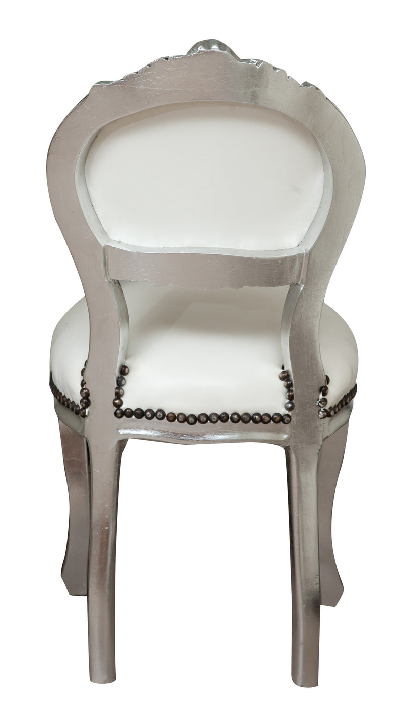 Biscottini Sedia stile francese Luigi XVI in legno massello di faggio poltroncina XVI,