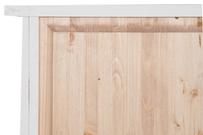 Biscottini Vetrina Credenza Country in legno massello di tiglio finitura bianca anticata L68xPR25xH130 cm. Made in Italy