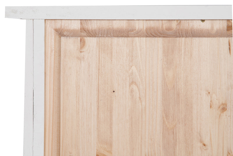Biscottini Vetrina Credenza Country in legno massello di tiglio finitura bianca anticata L68xPR25xH130 cm. Made in Italy