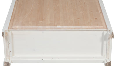 Biscottini Vetrina Credenza Country in legno massello di tiglio finitura bianca anticata L68xPR25xH130 cm. Made in Italy