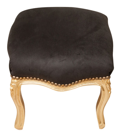 Biscottini Panchetto poggiapiedi stile francese Luigi XVI in legno massello di faggio XVI,