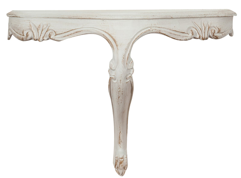 Biscottini Mensola a muro in legno finitura bianco anticato Made in Italy L43xPR21xH32