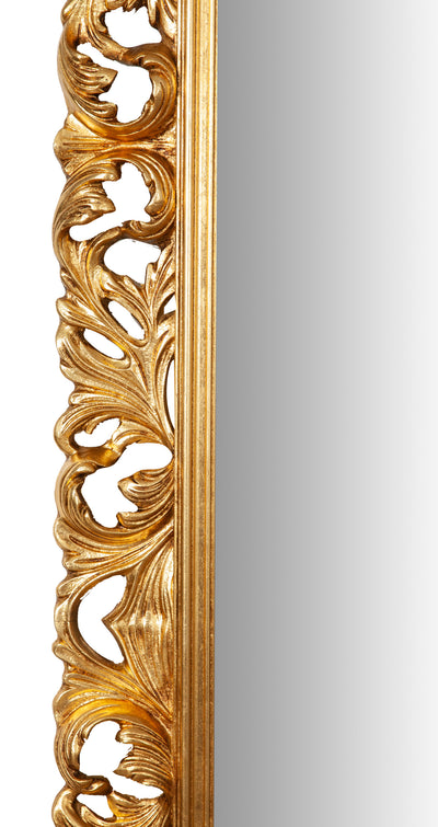 Biscottini SPECCHIERA DA PARETE IN LEGNO FINITURA FOGLIA FOGLIA ORO ANTICATO MADE IN ITALY