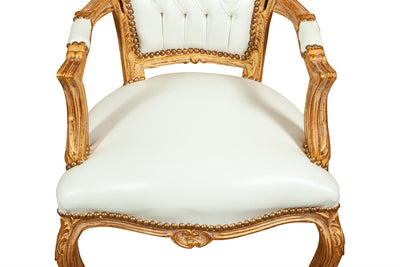 Biscottini Poltrona stile francese Luigi XVI in legno massello di faggio XVI, faggio,