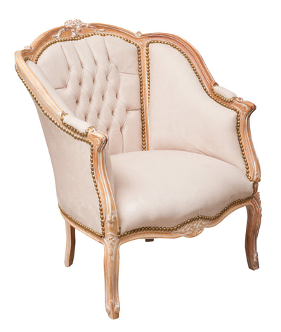 Biscottini Poltrona stile francese Luigi XVI in legno massello di faggio L80XPR82XH94 cm