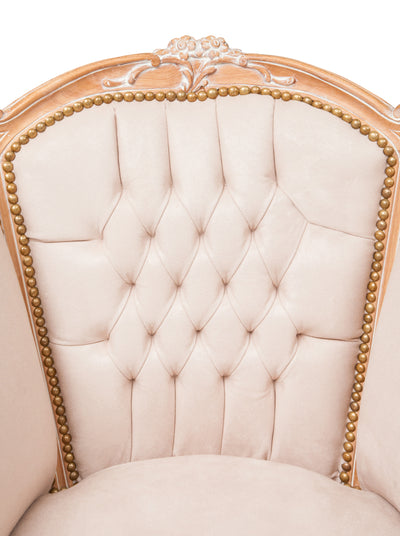 Biscottini Poltrona stile francese Luigi XVI in legno massello di faggio L80XPR82XH94 cm