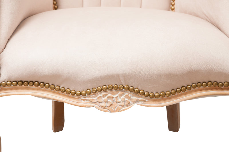 Biscottini Poltrona stile francese Luigi XVI in legno massello di faggio L80XPR82XH94 cm