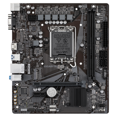 GIGABYTE H610M H V2 Scheda madre - Supporta processori Intel Core 14th CPUs, 4+1+1 Hybrid Digital VRM, up to 5600MHz DDR5, 1xPCIe 3.0 M.2, GbE LAN, USB 3.2 Gen 1 (GIGABYTE 1700 H610M H V2 D5 M-ATX)