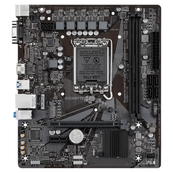 Gigabyte H610M H V2 - 1.0 - scheda madre - micro ATX - socket LGA1700 - chipset H610 - USB 3.2 Gen 1 - Gigabit LAN - grafica integrata (CPU richiesta)