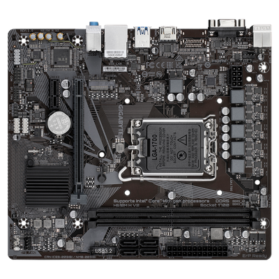 Gigabyte H610M H V2 - 1.0 - scheda madre - micro ATX - socket LGA1700 - chipset H610 - USB 3.2 Gen 1 - Gigabit LAN - grafica integrata (CPU richiesta)