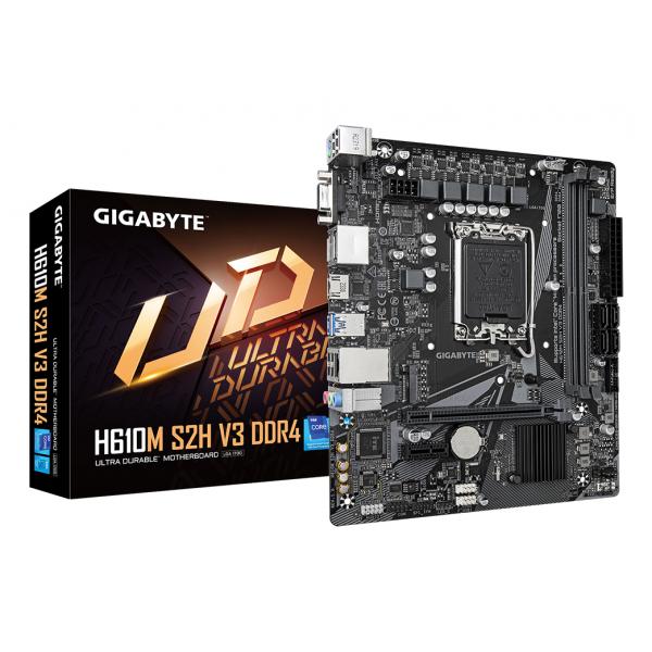 Gigabyte H610M S2H V3 DDR4 - 1.0 - scheda madre - micro ATX - socket LGA1700 - chipset H610 - USB 3.2 Gen 1 - Gigabit LAN - grafica integrata (CPU richiesta)