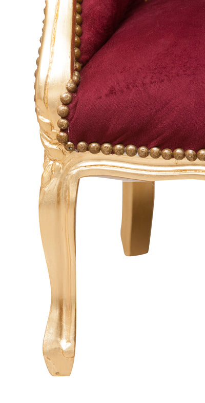 Biscottini Poltrona stile francese Luigi XVI in legno massello di faggioL63XPR57XH80 cm