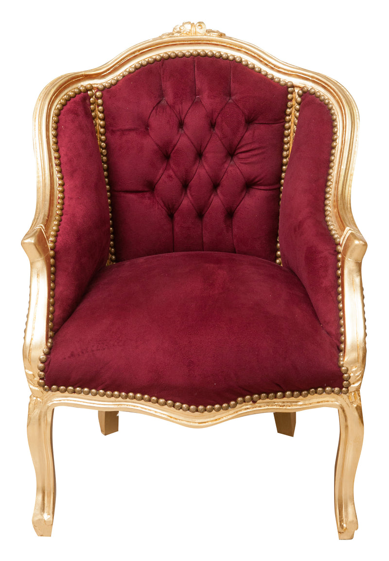 Biscottini Poltrona stile francese Luigi XVI in legno massello di faggioL63XPR57XH80 cm