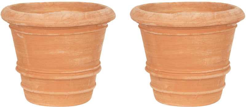 Biscottini Set 2 vasi in Terracotta 100% Made in Italy interamente Lavorati a Mano