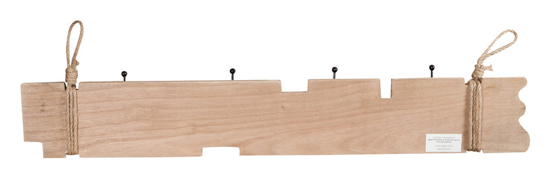 Biscottini Attaccapanni da parete in legno massello L79,5XPR7XH12 cm massello, dipinto