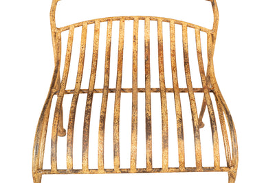 Biscottini Sedia in ferro battuto da esterno da giardino da pranzo finitura crema anticata