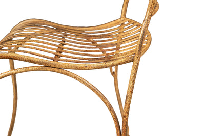 Biscottini Sedia in ferro battuto da esterno da giardino da pranzo finitura crema anticata