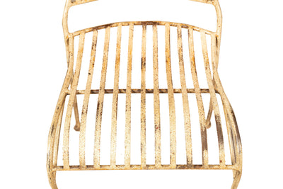 Biscottini Sedia in ferro battuto da esterno da giardino da pranzo finitura bianca anticata